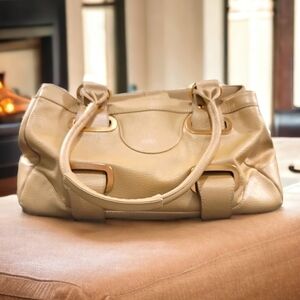 Maxx New York Gold Leather Handbag